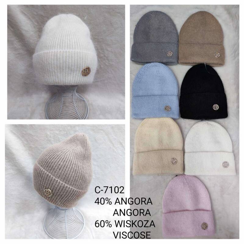 Czapki damskie Roz Standard Mix kolor Paczka 12 szt